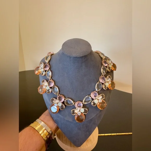 NWT Luxury Wedding Rare Spring Summer Formal J. Crew Crystal Statement Necklace